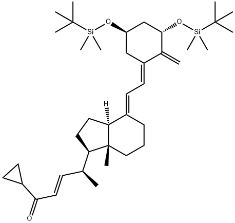 2-Penten-1-one, 4-[(1R,3aS,4E,7aR)-4-[(2E)-2-[(3S,5R)-3,5-bis[[(1,1-dimethylethyl)dimethylsilyl]oxy]-2-methylenecyclohexylidene]ethylidene]octahydro-7a-methyl-1H-inden-1-yl]-1-cyclopropyl-, (2E,4S)- Structure