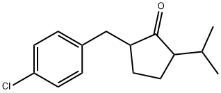 CYCLOPENTANONE, 2-[(4-CHLOROPHENYL)METHYL]-5-(1-METHYLETHYL)-, 115851-44-0, 结构式