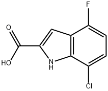1H-Indole-2-carboxylic acid, 7-chloro-4-fluoro- Struktur