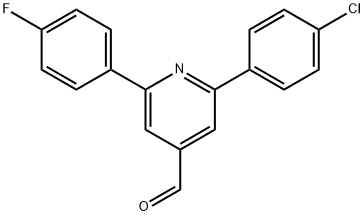 JR-9175, 2-(4-Chlorophenyl)-6-(4-fluorophenyl)pyridine-4-carbaldehyde, 97% Structure