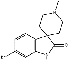 6-Bromo-1'-methylspiro[indoline-3,4'-piperidin]-2-one 化学構造式
