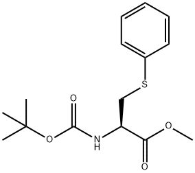 L-Cysteine, N-[(1,1-dimethylethoxy)carbonyl]-S-phenyl-, methyl ester Structure