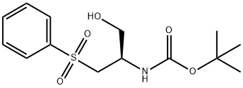 Carbamic acid, N-[(1R)-1-(hydroxymethyl)-2-(phenylsulfonyl)ethyl]-, 1,1-dimethylethyl ester Structure