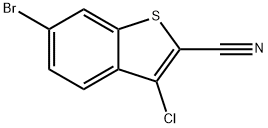 Benzo[b]thiophene-2-carbonitrile, 6-bromo-3-chloro-,1172746-65-4,结构式