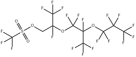 Methanesulfonic acid, 1,1,1-trifluoro-, 2,3,3,3-tetrafluoro-2-[1,1,2,3,3,3-hexafluoro-2-(1,1,2,2,3,3,3-heptafluoropropoxy)propoxy]propyl ester Structure