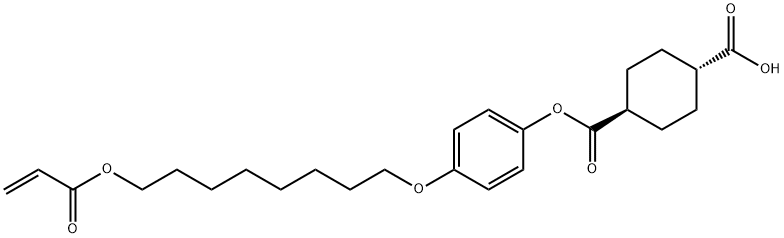 1,4-Cyclohexanedicarboxylic acid, 1-[4-[[8-[(1-oxo-2-propen-1-yl)oxy]octyl]oxy]phenyl] ester, trans- Struktur