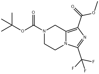 1-叔丁基1-甲基3-(三氟甲基)-5H,6H,7H,8H-咪唑并[1,5-A]吡嗪-1,7-二甲酸酯,1174039-45-2,结构式