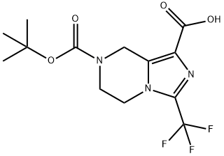 7-[(tert-Butoxy)carbonyl]-3-(trifluoromethyl)-5H,6H,7H,8H-imidazo[1,5-a]pyrazine-1-carboxylic acid Structure