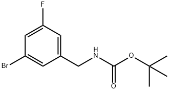3-溴-5-氟苄基氨基甲酸叔丁酯 结构式