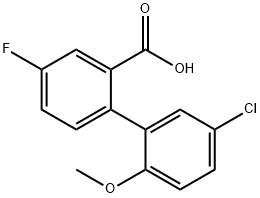 5'-氯-4-氟-2'-甲氧基-[1,1'-联苯]-2-羧酸 结构式
