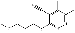 3-[(3-Methoxypropyl)amino]-5,6-dimethylpyridazine-4-carbonitrile Structure