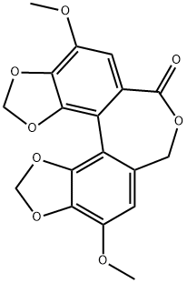 4,10-dimethoxy-[1,3]dioxolo[4',5':3,4]benzo[1,2-c][1,3]dioxolo[4',5':5,6]benzo[1,2-e]oxepin-6(8H)-one Structure