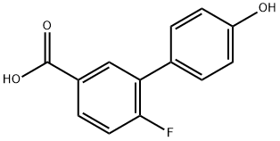 [1,1'-Biphenyl]-3-carboxylic acid, 6-fluoro-4'-hydroxy- Structure
