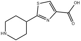 2-(哌啶-4-基)噻唑-4-羧酸, 1181645-69-1, 结构式