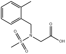N-(2-甲基苄基)-N-(甲基磺酰基)甘氨酸 结构式
