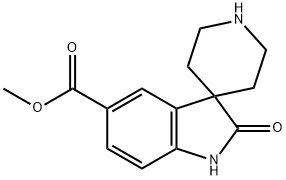 Spiro[3H-indole-3,4′-piperidine]-5-carboxylic acid, 1,2-dihydro-2-oxo-, methyl e… 结构式