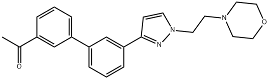 Ethanone, 1-[3'-[1-[2-(4-morpholinyl)ethyl]-1H-pyrazol-3-yl][1,1'-biphenyl]-3-yl]- 结构式