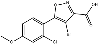 4-溴-5-(2-氯-4-甲氧基苯基)异噁唑-3-羧酸,1188191-28-7,结构式