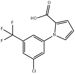 1H-Pyrrole-2-carboxylic acid, 1-[3-chloro-5-(trifluoromethyl)phenyl]- 结构式
