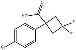 1-(4-氯苯基)-3,3-二氟环丁烷-1-羧酸,1190643-85-6,结构式