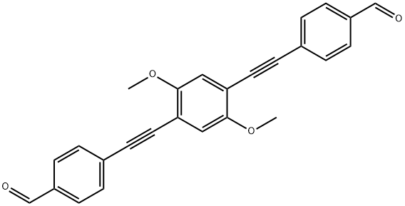 [Benzaldehyde, 4,4'-[(2,5-dimethoxy-1,4-phenylene)di-2,1-ethynediyl]bis-],1190963-83-7,结构式