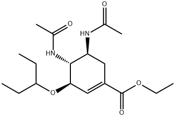 (3R,4R,5S)-ethyl 4,5-diacetamido-3-(pentan-3-yloxy)cyclohex-1- enecarboxylate Struktur