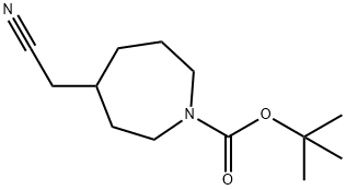 4-(氰甲基)氮杂环庚烷-1-羧酸叔丁酯,1192164-85-4,结构式