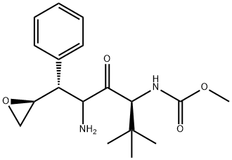 Carbamic acid, N-[(1S)-2,2-dimethyl-1-[[[(1S)-1-(2R)-2-oxiranyl-2-phenylethyl]amino]carbonyl]propyl]-, methyl ester Structure