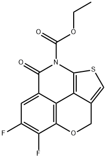 乙基 5,6-二氟-8-氧亚基-3,8-二氢-4-氧杂-1-硫杂-2A1-氮杂环戊二烯并[CD]非那烯-9-甲酸基酯, 119474-43-0, 结构式