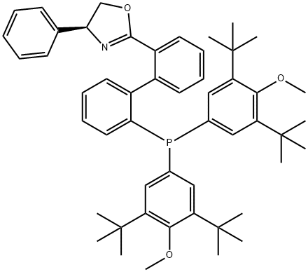 (S)-2-(2'-(双(3,5-二-叔丁基-4-甲氧基苯基)膦基)-[1,1'-联苯]-2-基)-4-苯基-4,5二氢唑,1198791-48-8,结构式