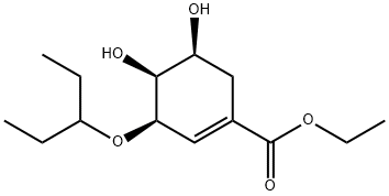 (3R,4S,5S)-3-(1-Ethylpropoxy)-4,5-dihydroxy-1-cyclohexene-1-carboxylic Acid Ethyl Ester Structure