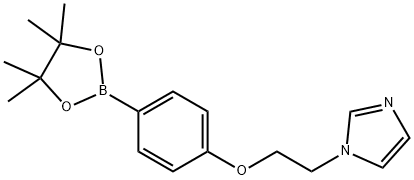 1-{2-[4-(4,4,5,5-tetramethyl-1,3,2-dioxaborolan-2-yl)phenoxy]ethyl}imidazole Struktur