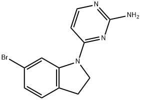 2-Pyrimidinamine, 4-(6-bromo-2,3-dihydro-1H-indol-1-yl)-,1202765-50-1,结构式