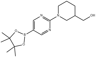 {1-[5-(4,4,5,5-tetramethyl-1,3,2-dioxaborolan-2-yl)pyrimidin-2-yl]piperidin-3-yl}methanol Struktur