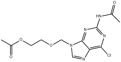 N-[9-[[2-(ACETYLOXY)ETHOXY]METHYL]-6-CHLORO-9H-PURIN-2-YL]ACETAMIDE, 120356-08-3, 结构式