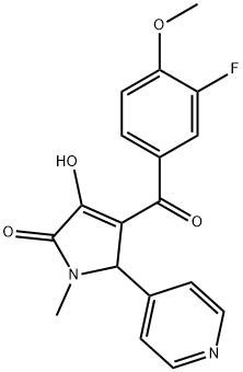 (E)-4-((3-FLUORO-4-METHOXYPHENYL)(HYDROXY)METHYLENE)-1-METHYL-5-(PYRIDIN-4-
                YL)PYRROLIDINE-2,3-DIONE 结构式