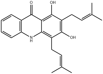 1,3-Dihydroxy-2,4-diprenylacridone Structure