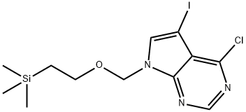 7H-Pyrrolo[2,3-d]pyrimidine, 4-chloro-5-iodo-7-[[2-(trimethylsilyl)ethoxy]methyl]- Structure
