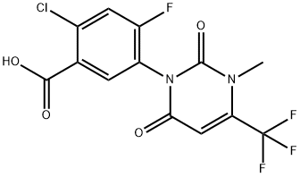 2-Chloro-4-fluoro-5-[3-methyl-2,6-dioxo-4-(trifluoromethyl)pyrimidin-1-yl]benzoic Acid, 120890-57-5, 结构式