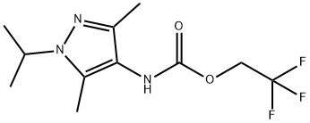 Carbamic acid, N-[3,5-dimethyl-1-(1-methylethyl)-1H-pyrazol-4-yl]-, 2,2,2-trifluoroethyl ester 结构式
