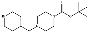 1-Piperazinecarboxylic acid, 4-(4-piperidinylmethyl)-, 1,1-dimethylethyl ester Struktur