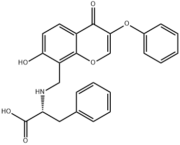 (2R)-2-[(7-hydroxy-4-oxo-3-phenoxychromen-8-yl)methylazaniumyl]-3-phenylpropanoate Structure