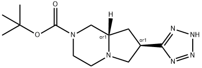 Pyrrolo[1,2-a]pyrazine-2(1H)-carboxylic acid, hexahydro-7-(2H-tetrazol-5-yl)-, 1,1-dimethylethyl ester, (7R,8aS)-rel- Structure