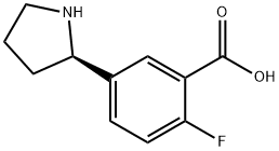 (R)-2-FLUORO-5-(PYRROLIDIN-2-YL)BENZOIC ACID HCL Struktur