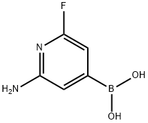 (2-氨基-6-氟吡啶-4-基)硼酸 结构式