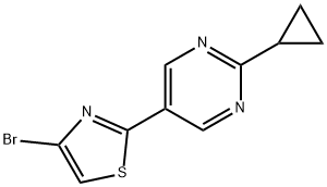 4-Bromo-2-(2-cyclopropylpyrimidyl-5-yl)thiazole 结构式