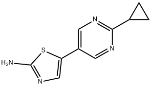 2-Amino-5-(2-cyclopropylpyrimidyl-5-yl)thiazole Structure