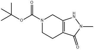 2-甲基-3-氧代-1,2,3,4,5,7-六氢-6H-吡唑并[3,4-C]吡啶-6-羧酸叔丁酯 结构式