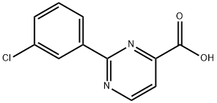2-(3-氯苯基)嘧啶-4-羧酸, 1216604-60-2, 结构式