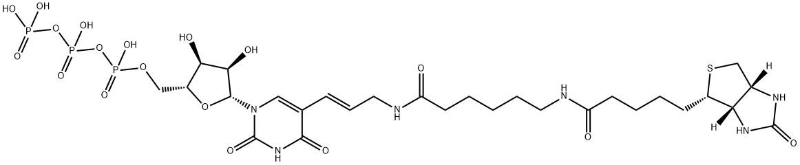 5-(N-[N-Biotinyl-ω-aminocaproyl]-3-aminoallyl)uridine 5′-triphosphate Structure